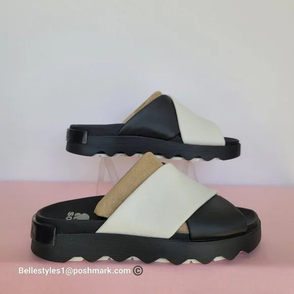 SOREL Viibe Criss-Cross Platform Smooth Leather Women's Slide- Size 8.5 ⭐ - Picture 12 of 16